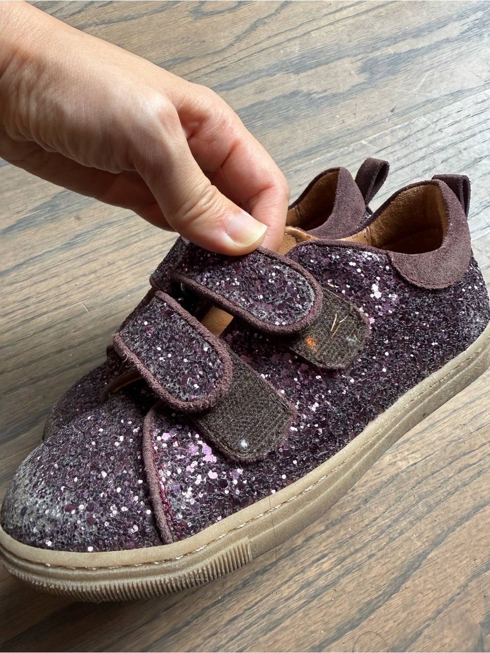 Angulus kids purple glitter sneakers - Picture 7 of 7